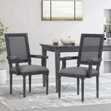 Christopher Knight Home® - Noble House - Maria French Country Wood and Cane Upholstered Dining Chair - Set of 2