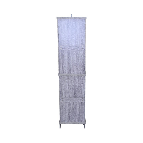 English Elm Narrow Farmhouse Bathroom Storage Cabinet with Adjustable Shelves, Drawer & Tall Linen Tower Design Grey+White W1412P271797