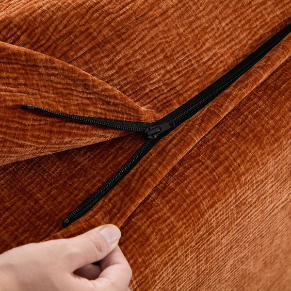 English Elm Single Cozy Armless Chair with Memory Foam Ergonomic Support Removable Washable Cover for Lounging Orange W876P236432