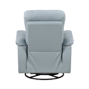 English Elm Blue Leather Swivel Glider Recliner Chair - Top Grain Match Leather, Plush Padding, 360° Comfort Recliner B011P329276