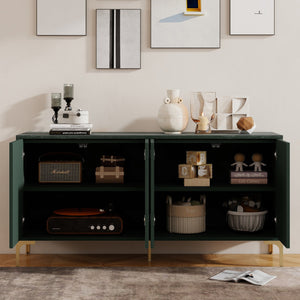 English Elm Modern 60" Olive Green Sideboard with 4 Soft-Close Doors, Adjustable Shelves, 220lb Top Load Capacity W2696P279974
