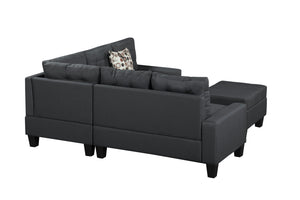 English Elm 6-Piece Upholstered Sectional with Pocket Springs, Tufted 5.5" Seat, Sturdy Wood Frame, Easy Assembly Grey 28.54 L x 23.23 W x 15.16 H W2297S00020