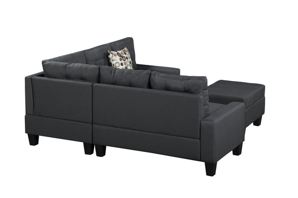 English Elm 6-Piece Upholstered Sectional with Pocket Springs, Tufted 5.5" Seat, Sturdy Wood Frame, Easy Assembly Grey 28.54 L x 23.23 W x 15.16 H W2297S00020