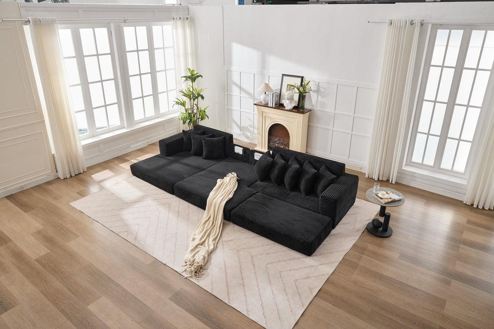 English Elm Convertible Cloud Sofa Bed - Foldable Corduroy Mattress, Space-Saving Sleeper For Small Spaces! W2915S00072