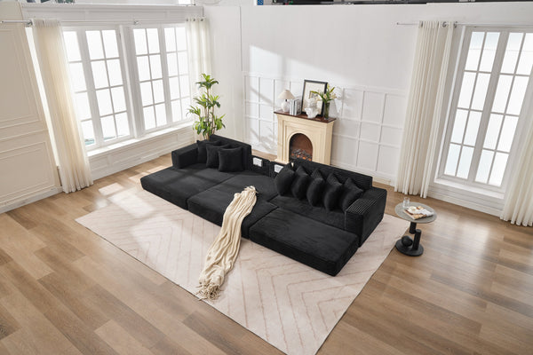 English Elm Convertible Cloud Sofa Bed - Foldable Corduroy Mattress, Space-Saving Sleeper For Small Spaces! W2915S00072