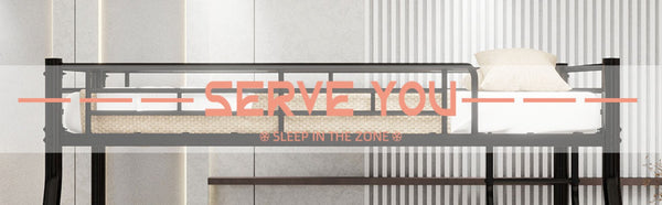 English Elm Twin Over Full Metal Bunk Bed - Heavy-Duty Frame With Guardrail, Usb Charging & Led Light For Teens W1935P279722-GIGA