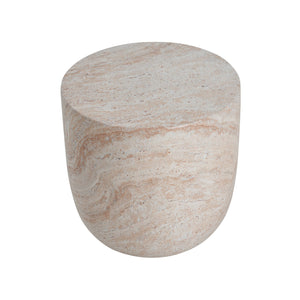 English Elm Christopher Knight Home® - Outdoor/Indoor Lightweight Concrete Side Table – Elegant Travertine Finish For Versatile Use & Style N773P253804Z
