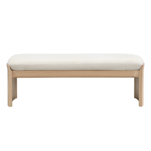 English Elm Christopher Knight Home® - 51.5 Beige Rubber Wood Footstool - 51" Long Solid Wood Ottoman with Soft Cushion, Durable, Versatile Decor N769P257316A