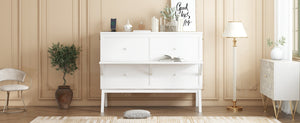 English Elm Full Size Murphy Cabinet Bed Solid Pine with Usb Charging Desk Home Office W504S00166