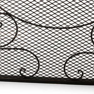 English Elm Christopher Knight Home® - FIREPLACE Black+Gold Iron Screen 40x34.25 Decorative Mesh Guard — Stylish Heat Shield & Spark Barrier 67717.00BBGLD
