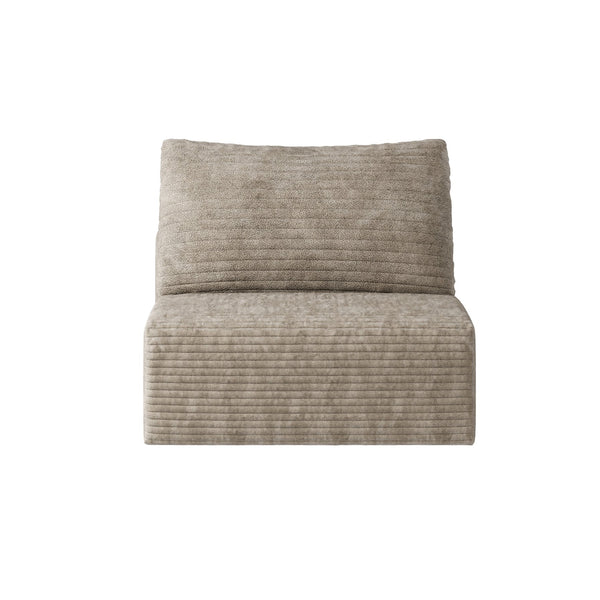 English Elm Y119-1S-BLACK plush corduroy single seater sofa sleeper with chaise lounge — no assembly, cloud comfort Camel W2824P239972