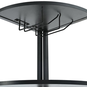 English Elm 5 5 Tier Corner Shelf LED with USB Plug, Black Metal+MDF Tall Narrow Standing Shelf for Corners W420P207358
