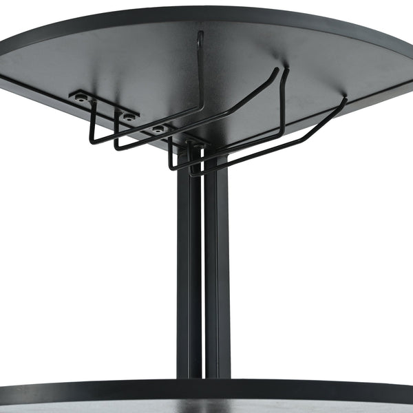 English Elm 5 5 Tier Corner Shelf LED with USB Plug, Black Metal+MDF Tall Narrow Standing Shelf for Corners W420P207358