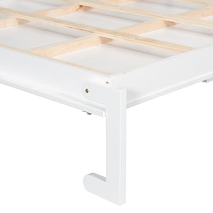 English Elm Queen Murphy Wall Bed with Usb Ports Space Saving Cabinet for Guest or Home Office White LP000385AAK