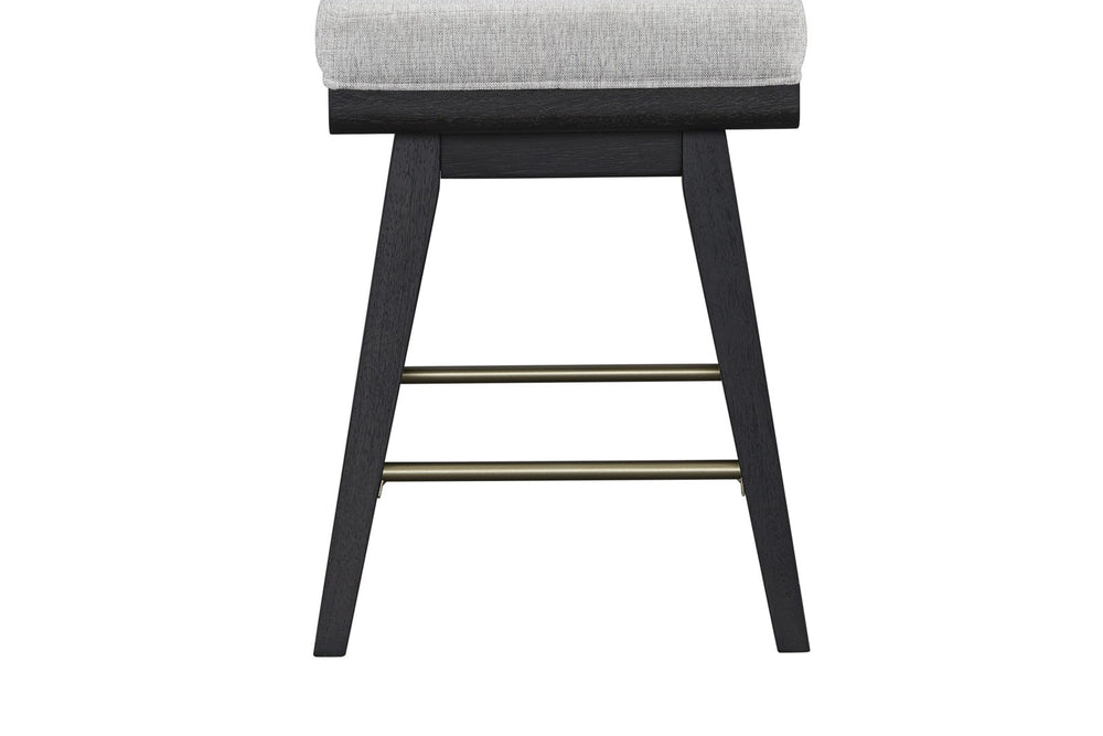English Elm Latte Swivel Counterstool Set Wood Frame Auto-return Seat for Kitchen Islands Black B2699P469524
