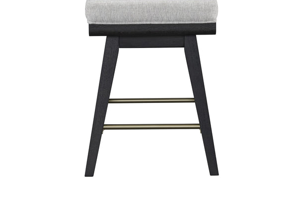English Elm Latte Swivel Counterstool Set Wood Frame Auto-return Seat for Kitchen Islands Black B2699P469524