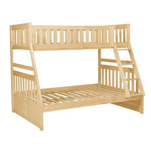 English Elm Bunk Bed Twin Over Full Solid Pine Frame with Guard Rails for Youth Bedroom B011S02436