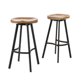 Christopher Knight Home® - Noble House - Silas Antique Pinewood Swivel Barstool, Natural Finish - Set Of 2