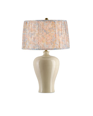 Currey & Company Wildflower Pleated Lamp Shade With Vibrant Magenta And Yellow Floral Design For Elegant Décor Blue Cotton 0900-6004-currey-company