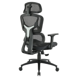 OSP Home Furnishings Mesh Back Ergonomic Manager Chair with Lumbar Support Headrest and Adjustable Armrests EMM98958HR-3
