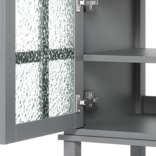 English Elm Christopher Knight Home® - 36" Bathroom Vanity with Ceramic Sink, Solid Wood Legs, Waterproof Finish, Soft-Close Hinges, Open Shelf, Silver Knobs Gray N817P286249G