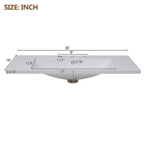 English Elm 72'' Wall Mounted Bathroom Vanity with 4 Drawers & Double Cabinets, Waterproof MDF, Smooth Slide Rails White N710SS00009K
