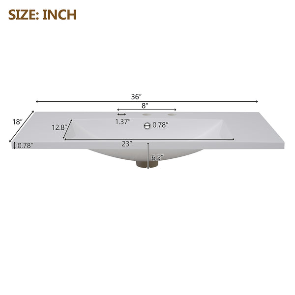 English Elm 72'' Wall Mounted Bathroom Vanity with 4 Drawers & Double Cabinets, Waterproof MDF, Smooth Slide Rails White N710SS00009K