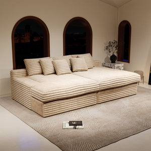 English Elm 118.1*66.9"Modular Sectional Sofa - Plush Corduroy, Fully Assembled, Reversible Chaise For Versatile Comfort W3819S00069