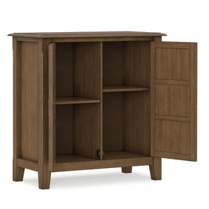 English Elm Burlington Solid Wood Low Cabinet Aged Brown Stain Bronze Pulls Transitional Storage B136P481643