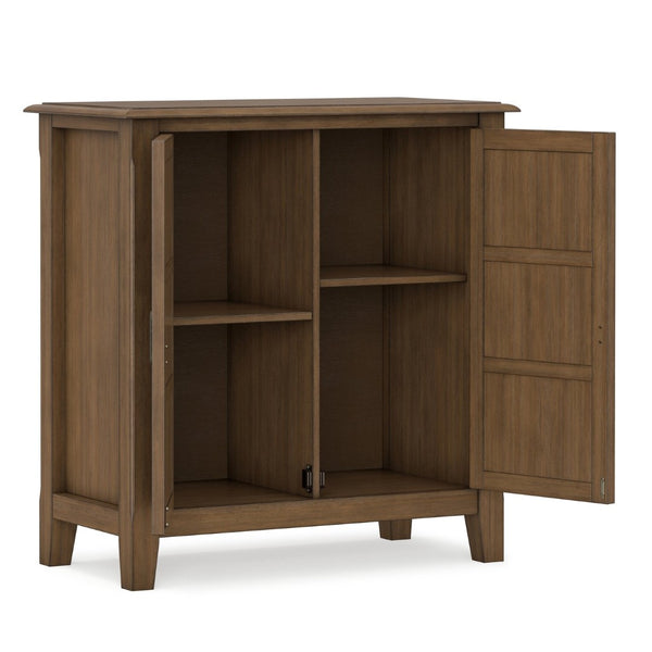 English Elm Burlington Solid Wood Low Cabinet Aged Brown Stain Bronze Pulls Transitional Storage B136P481643
