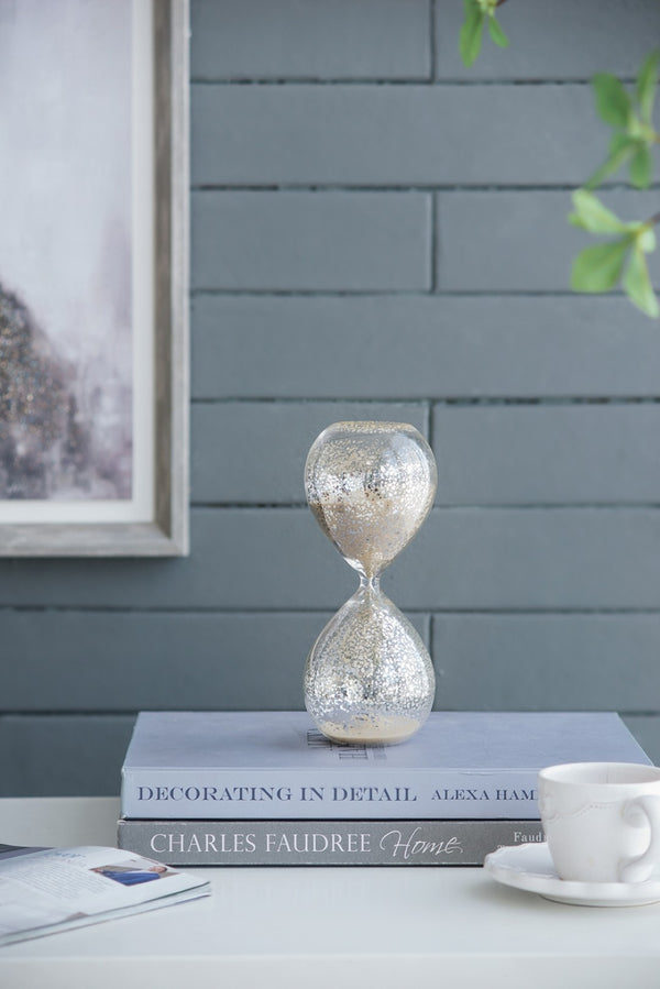 English Elm Set Of 2 Peleus Antique Silvered Hourglass - 30-Minute Timer With Elegant Bisque Sand For Decor W2078P278368-GIGA