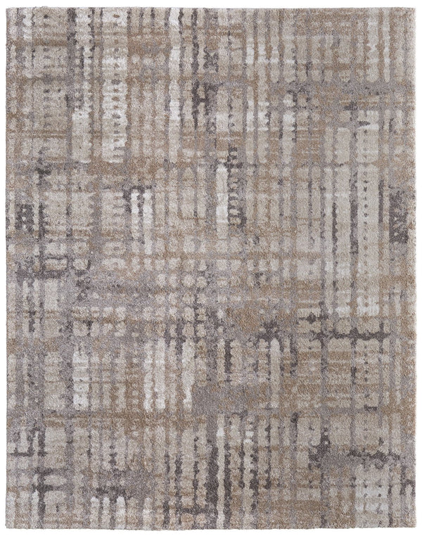 Feizy Rugs Skyview Collection Abstract Polypropylene Rug – Plush Texture, Contemporary Design For Elegant Spaces Brown,Tan,Ivory Polypropylene Skv39qbfivybrnj00