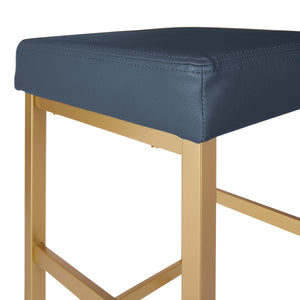 OSP Home Furnishings 30" Gold Backless Stool Blue