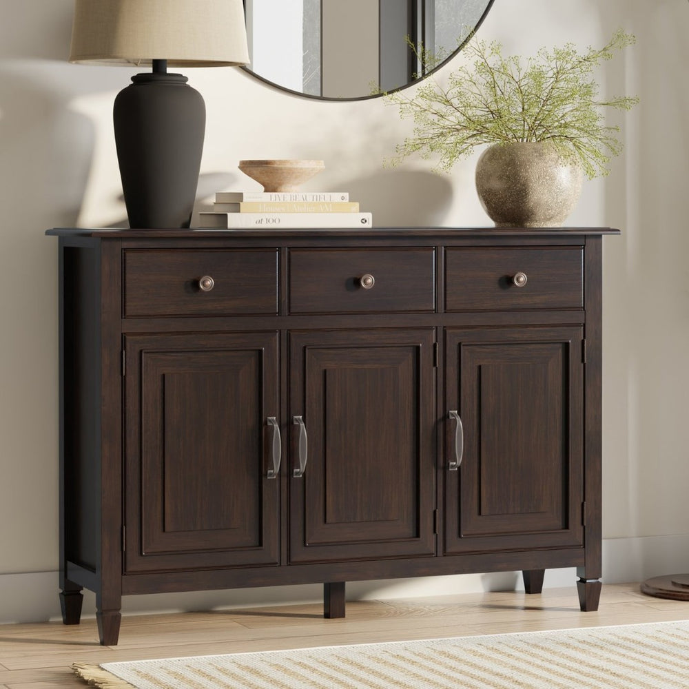 English Elm Connaught Solid Pine Entryway Cabinet with Drawers and Shelves for Hallway Storage B136P436052