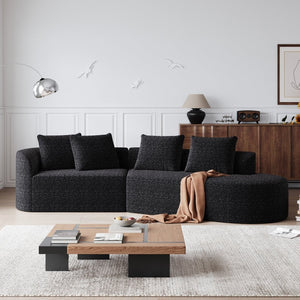 English Elm Modern Oversized Sectional Sofa - 112-Inch Chenille Cloud Couch With 4 Pillows For Ultimate Comfort P2 W834P323320-GIGA