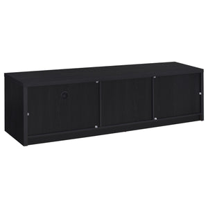 English Elm Ian Modern Black TV Stand Console with 2 Doors, Drawer & Shelf — Storage Media Center for 70" TVs B062P378249