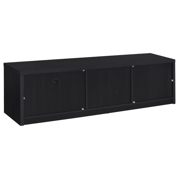 English Elm Ian Modern Black TV Stand Console with 2 Doors, Drawer & Shelf — Storage Media Center for 70" TVs B062P378249