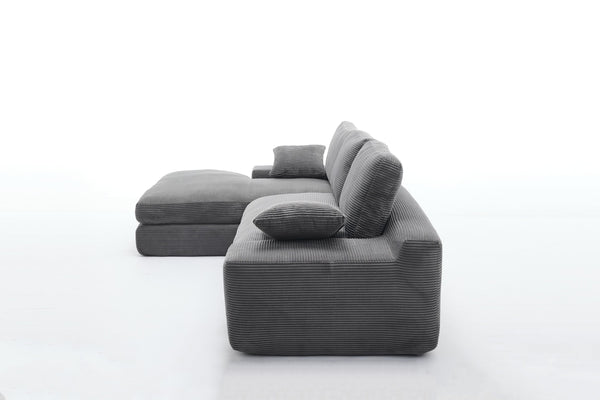 English Elm 99*69" Modular L-Shaped Sectional Sofa Set - Modern Minimalist Design, No Assembly, Versatile Comfort! W1829S00058