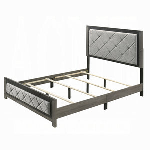 English Elm Modern Twin-Over-Full Bunk Bed with Angled Ladder, Solid Hardwood Frame and Patented Lock Joint Gray 82 L x 36 W x 8 H B2741S00705