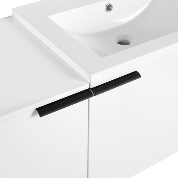 English Elm 48 Modern Bathroom Vanity Sink Combo with Soft-Close Doors, Engineered Wood, Spacious Storage, Easy Assembly Ameican White Oak W1972S00012