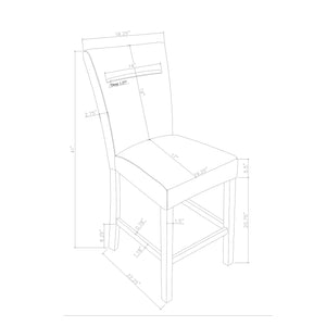 English Elm Marcello Extra Padded Brown 2PK Dining Chair Set with Solid Wood Frame, Plush Polyester Upholstery B201P409511