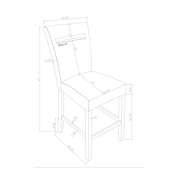English Elm Marcello Extra Padded Brown 2PK Dining Chair Set with Solid Wood Frame, Plush Polyester Upholstery B201P409511