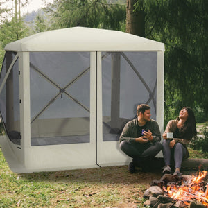 English Elm Outsunny Pop up Screen Shelter Mesh Sidewalls Fiberglass Frame Portable Carry Bag Included W2225P200736