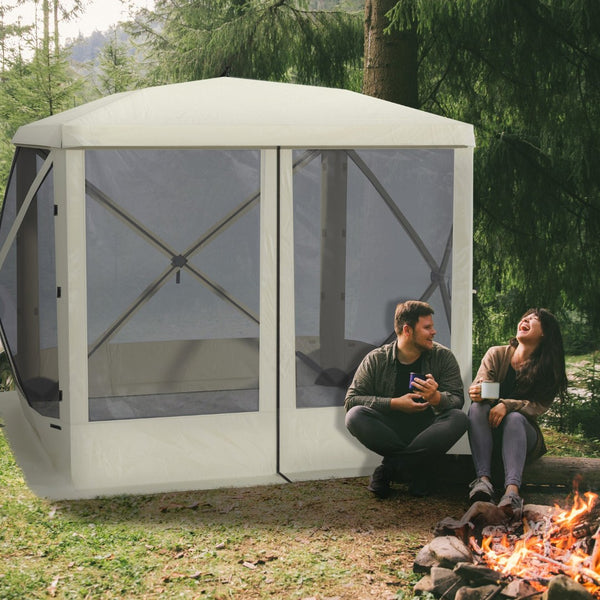 English Elm Outsunny Pop up Screen Shelter Mesh Sidewalls Fiberglass Frame Portable Carry Bag Included W2225P200736