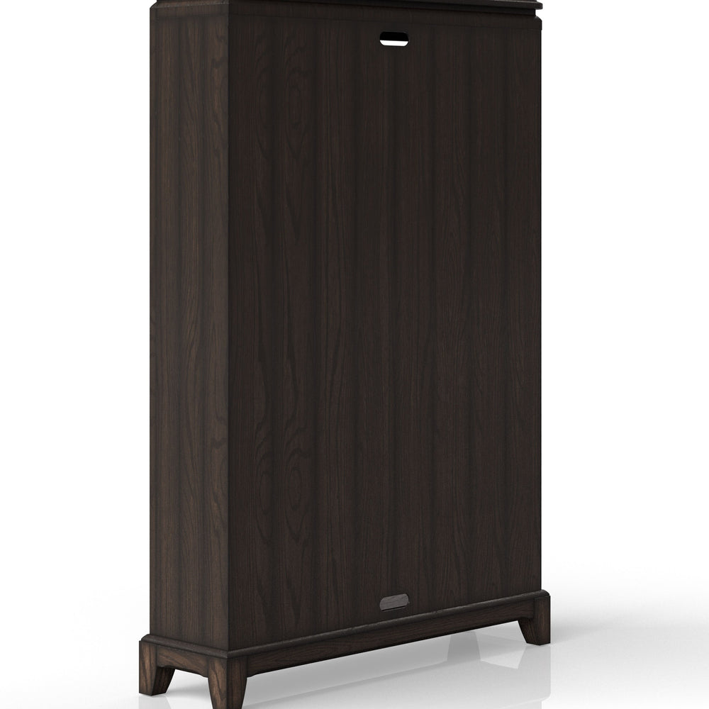 English Elm Chocolate Traditional Two-Shelf Bookcase Hutch with Solid Wood & MDF, Sturdy Storage Shelving Design Chocolate 68.5 L x 19.75 W x 17.25 H B2699P208302