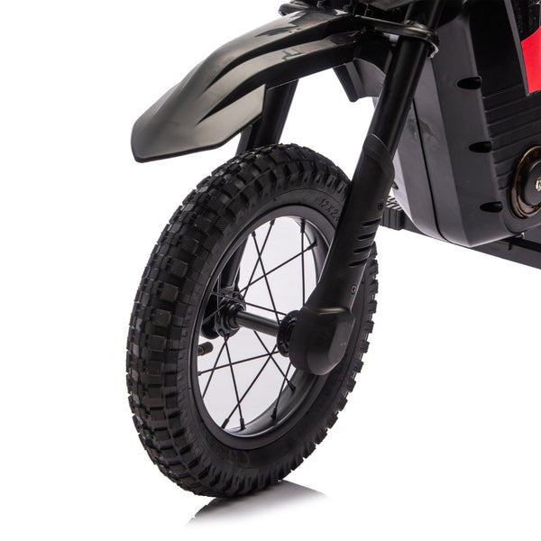 English Elm 24v 250w Kids Off-road Electric Motorcycle with Led Lights Bluetooth and Rear Suspension W1578P203984