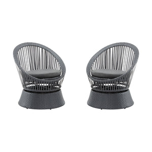 English Elm Christopher Knight Home® - [Set Of 2] Stylish Gray Swivel Wicker Lounge Chairs With Plush Cushions For Indoor And Outdoor Relaxation N767P237032B_2