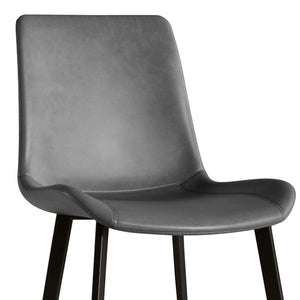 English Elm Dining Chairs Set of Four Gray Pu Leather Gold Leg Modern Kitchen Seating W2700P352198