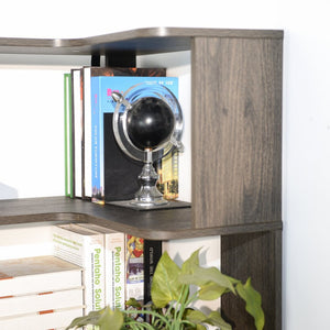 English Elm 90cm L-shaped Corner Bookcase Five Tier Mdf Open Shelving Unit for Home Office W2899P444161