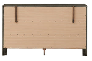 English Elm Burlington modern 6-drawer dresser with nickel hardware, dove-tailed drawers and durable wood veneer finish for stylish bedroom storage Gray 19 L x 60 W x 37 H B078108127